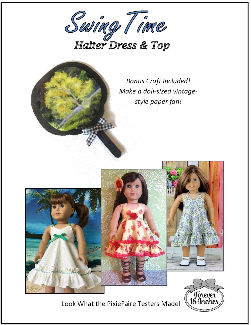 Forever 18 Inches 18 Inch Modern Swing Time Halter Dress & Top 18" Doll Clothes Pixie Faire