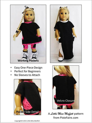 Little Miss Muffett 18 Inch Modern Swing Shift Razzmatazz 18" Doll Clothes Pattern Pixie Faire