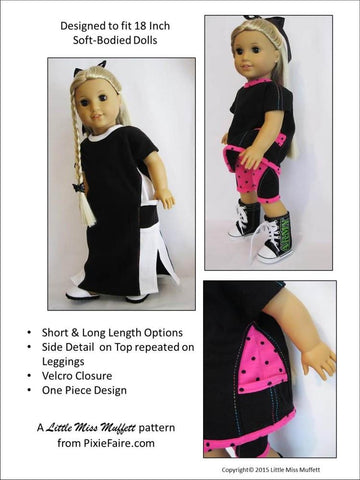 Little Miss Muffett 18 Inch Modern Swing Shift Razzmatazz 18" Doll Clothes Pattern Pixie Faire