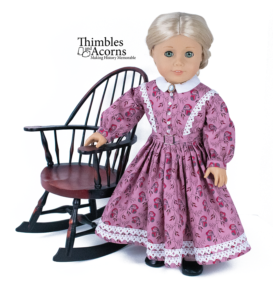 Thimbles and Acorns 18 Inch Historical 1860 Civil War Era Dress 18" Doll Clothes Pattern Pixie Faire