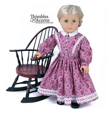 Thimbles and Acorns 18 Inch Historical 1860 Civil War Era Dress 18" Doll Clothes Pattern Pixie Faire