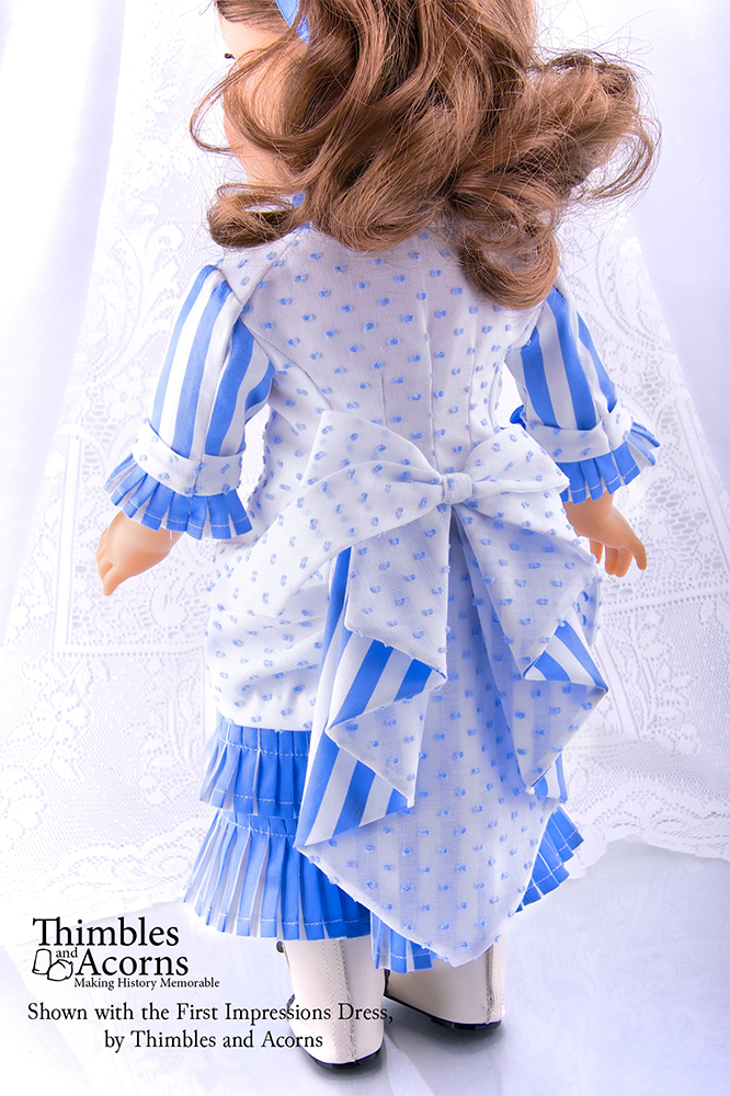 Thimbles and Acorns 18 Inch Historical Waterfall Bustle 18" Doll Clothes Pattern Pixie Faire