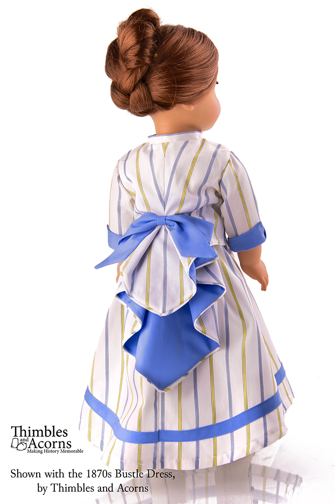 Thimbles and Acorns 18 Inch Historical Waterfall Bustle 18" Doll Clothes Pattern Pixie Faire