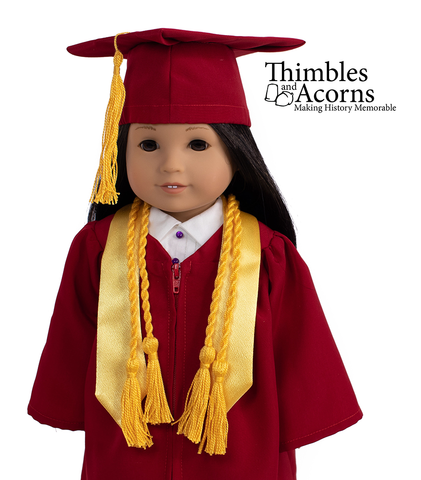 Thimbles and Acorns 18 Inch Modern Graduation Regalia 18" Doll Clothes Pattern Pixie Faire