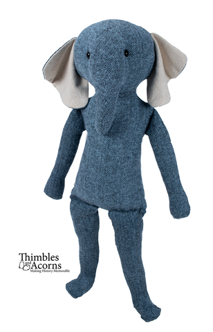 Thimbles and Acorns Cloth doll Elephant Doll 18" Cloth Doll Pattern Pixie Faire