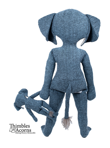 Thimbles and Acorns Cloth doll Elephant Doll 18" Cloth Doll Pattern Pixie Faire