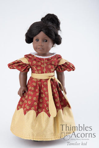 Thimbles and Acorns 18 Inch Historical The Beret Sleeve Dress 18" Doll Clothes Pixie Faire