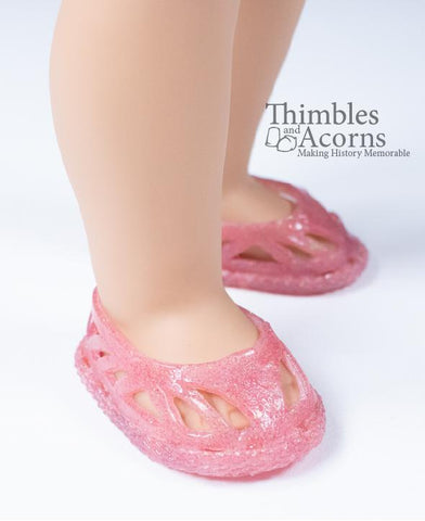 Thimbles and Acorns Shoes Jelly Flats 18" Doll Shoe Pattern Pixie Faire