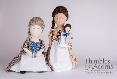 Thimbles and Acorns Cloth doll Pandora, an 18th Century Fashion Doll 18" Cloth Doll Pattern Pixie Faire