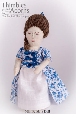 Thimbles and Acorns Cloth doll Pandora, an 18th Century Fashion Doll 18" Cloth Doll Pattern Pixie Faire