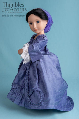 Thimbles and Acorns A Girl For All Time Sacque Back Gown and Pet en l'ier Jacket For AGAT Dolls Pixie Faire