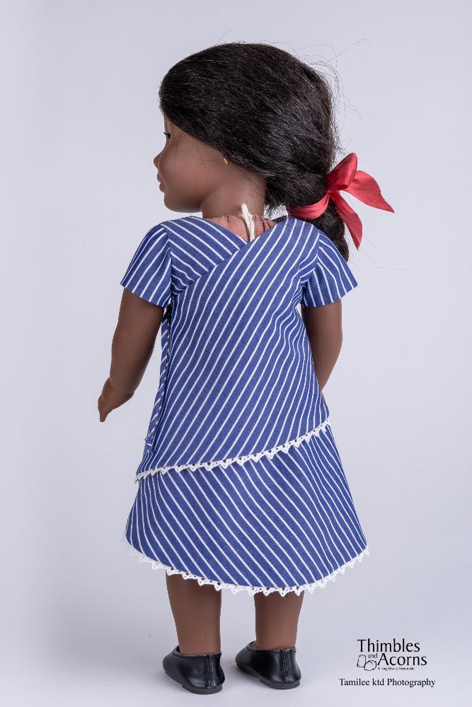 Thimbles and Acorns 18 Inch Modern The Silk Road Wrap Dress 18" Doll Clothes Pattern Pixie Faire