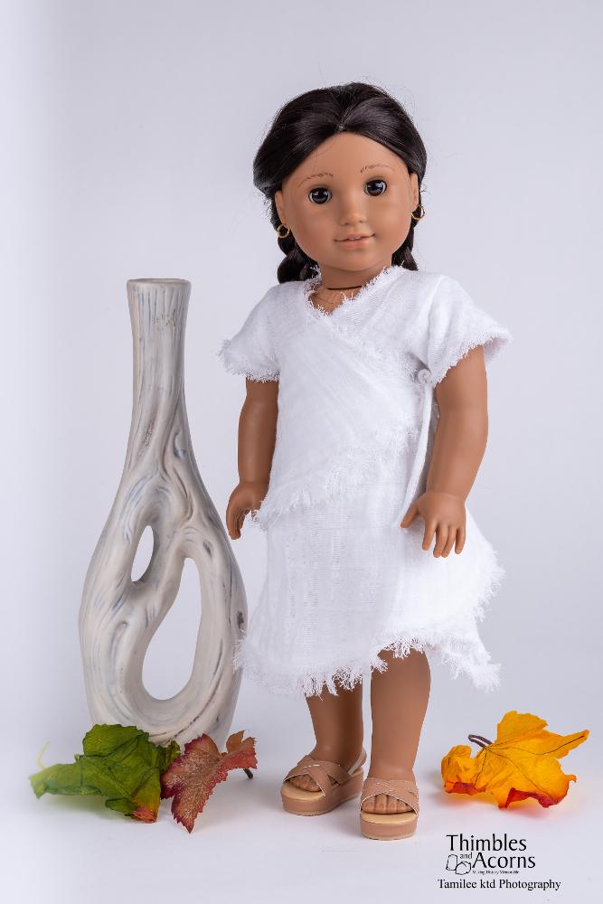 Thimbles and Acorns 18 Inch Modern The Silk Road Wrap Dress 18" Doll Clothes Pattern Pixie Faire