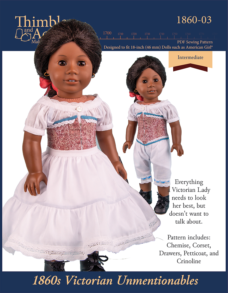 PDF Sewing Pattern 1830s 1860s Corded Petticoat for 18 Inch Dolls