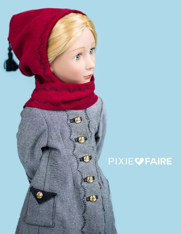 Thimbles and Acorns A Girl For All Time The Long Winter Coat and Hood Pattern for AGAT Dolls Pixie Faire