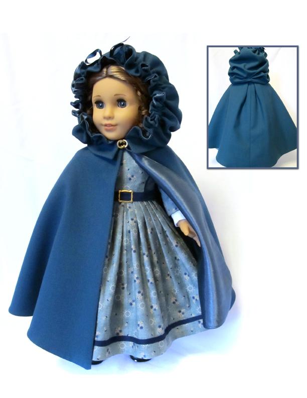 Thimbles and Acorns 18 Inch Historical Irish Kinsale Cloak 18" Doll Clothes Pattern Pixie Faire