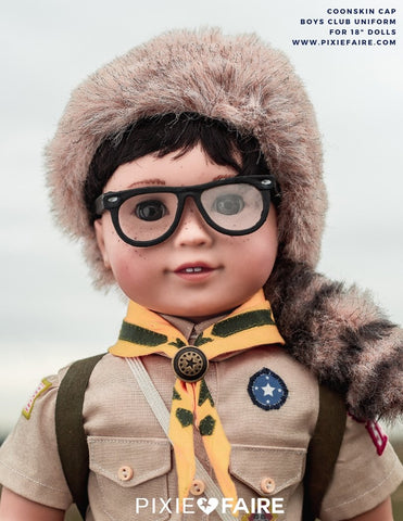 Thimbles and Acorns 18 inch Boy Doll Coonskin Cap 18" Doll Accessories Pixie Faire