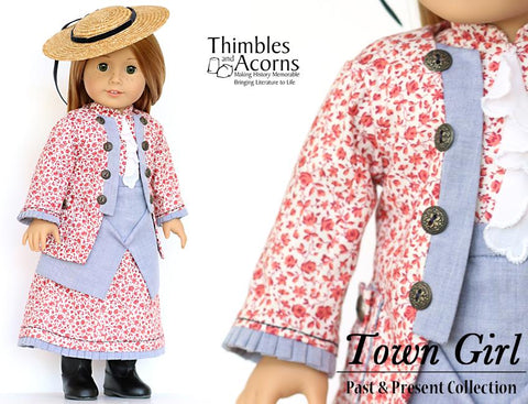 Thimbles and Acorns 18 Inch Historical Town Girl 18" Doll Clothes Pixie Faire