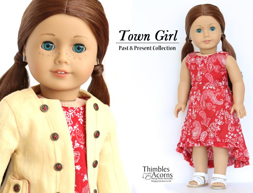 Thimbles and Acorns 18 Inch Historical Town Girl 18" Doll Clothes Pixie Faire