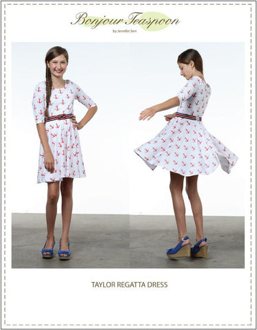 Bonjour Teaspoon Girls Taylor Regatta Dress Pattern for Girls Pixie Faire