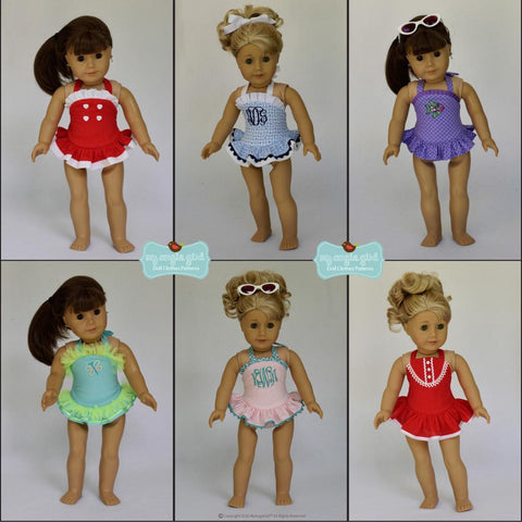 My Angie Girl 18 Inch Modern The One-Piece Bathing Suit 18" Doll Clothes Pixie Faire