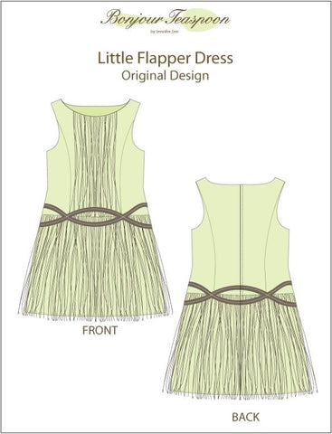Bonjour Teaspoon 18 Inch Historical The Little Flapper Dress 18" Doll Clothes Pattern Pixie Faire