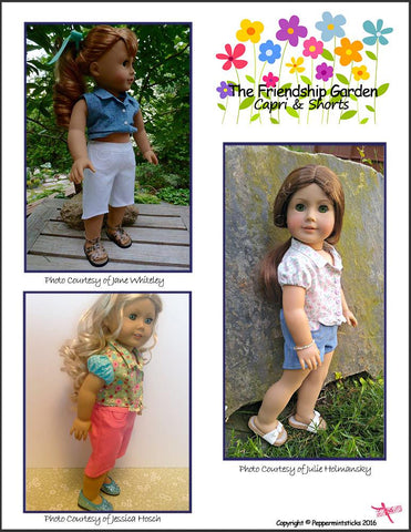 Peppermintsticks 18 Inch Modern The Friendship Garden Capri & Shorts 18" Doll Clothes Pixie Faire