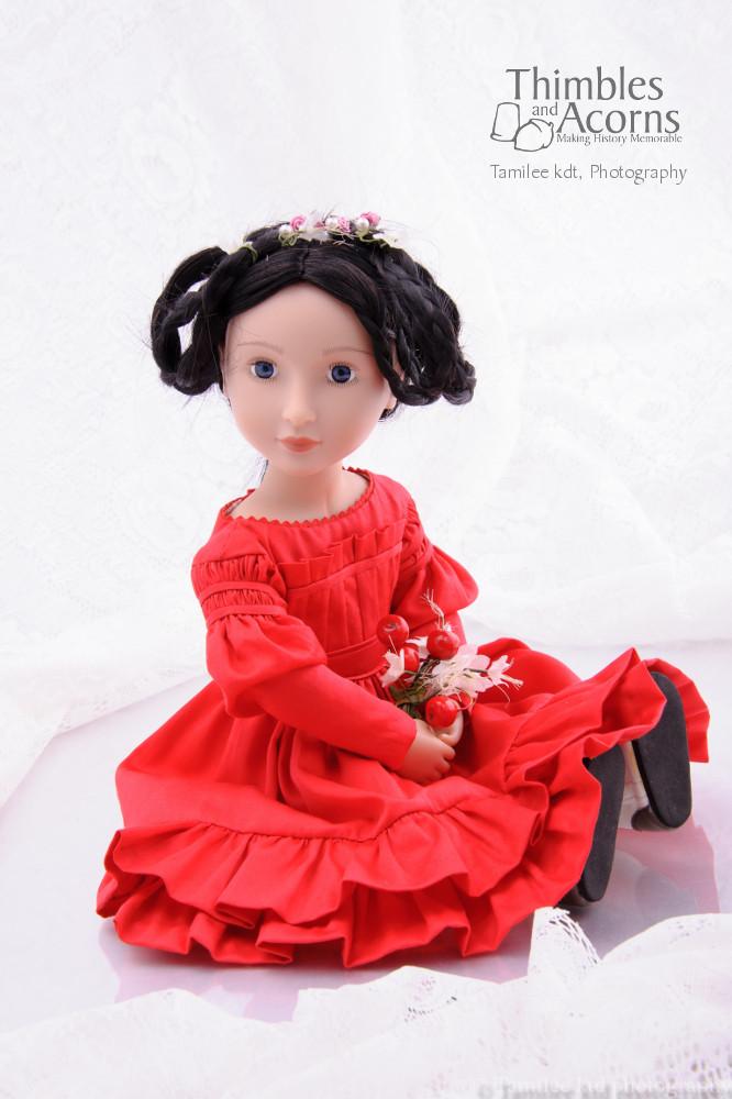 Thimbles and Acorns A Girl For All Time Gigot Sleeve Dress for AGAT Dolls Pixie Faire