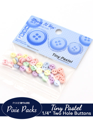 Pixie Faire Pixie Packs Dress It Up Tiny Pastel Buttons 1/4" or 6mm Pixie Faire