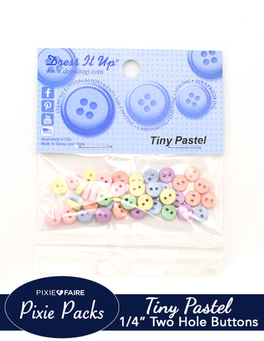 Pixie Faire Pixie Packs Dress It Up Tiny Pastel Buttons 1/4" or 6mm Pixie Faire