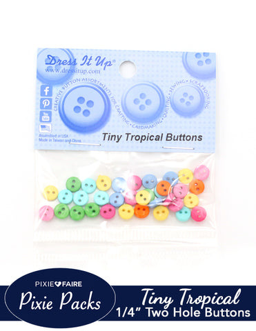 Pixie Faire Pixie Packs Dress It Up Tiny Round Ocean Buttons 1/4" or 6mm Pixie Faire