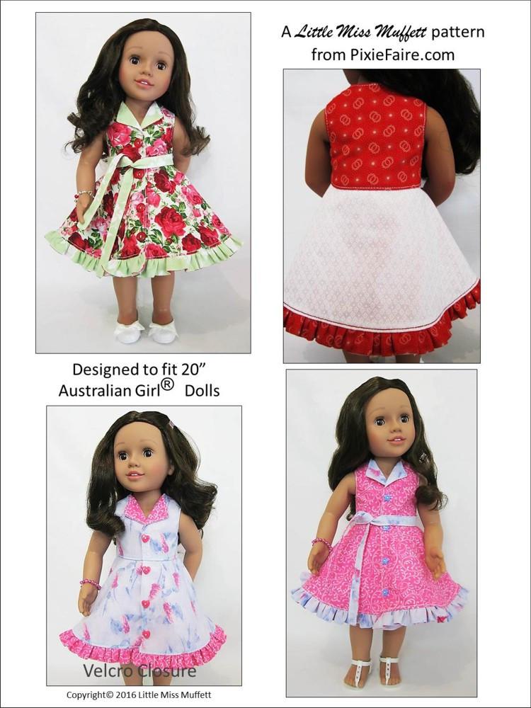 Little Miss Muffett Australian Girl Topsy Turvy Pattern for Australian Girl Dolls Pixie Faire