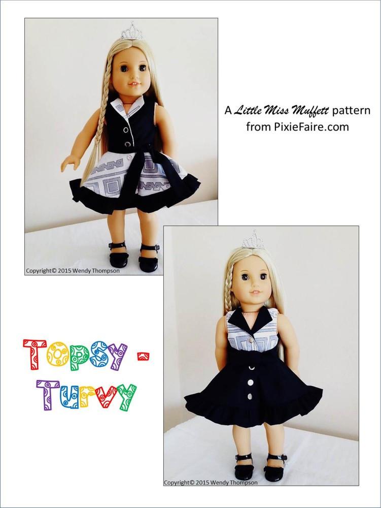 Little Miss Muffett 18 Inch Modern Topsy Turvy 18" Doll Clothes Pixie Faire