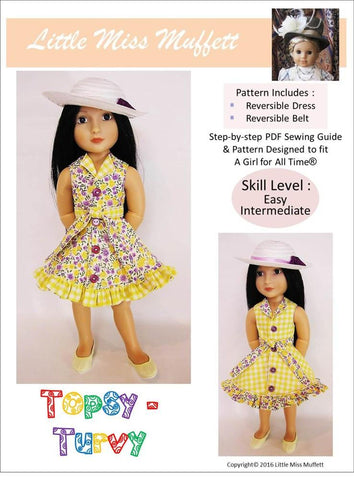 Little Miss Muffett A Girl For All Time Topsy Turvy Pattern for AGAT Dolls Pixie Faire