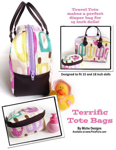Miche Designs 18 Inch Modern Terrific Tote Bags 18" Doll Accessories Pixie Faire