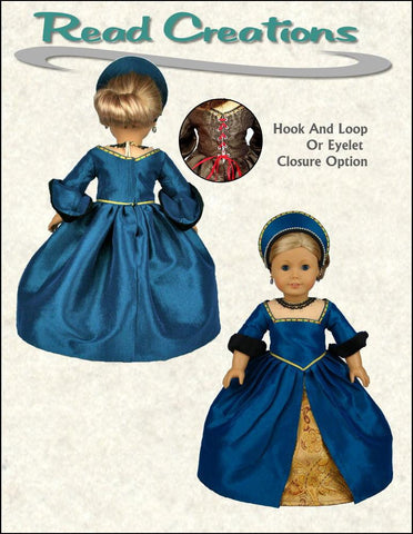 Read Creations 18 Inch Historical 3 Looks-In-One Tudor Ensemble 18" Doll Clothes Pattern Pixie Faire
