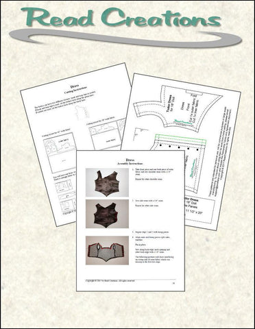 Read Creations 18 Inch Historical 3 Looks-In-One Tudor Ensemble 18" Doll Clothes Pattern Pixie Faire