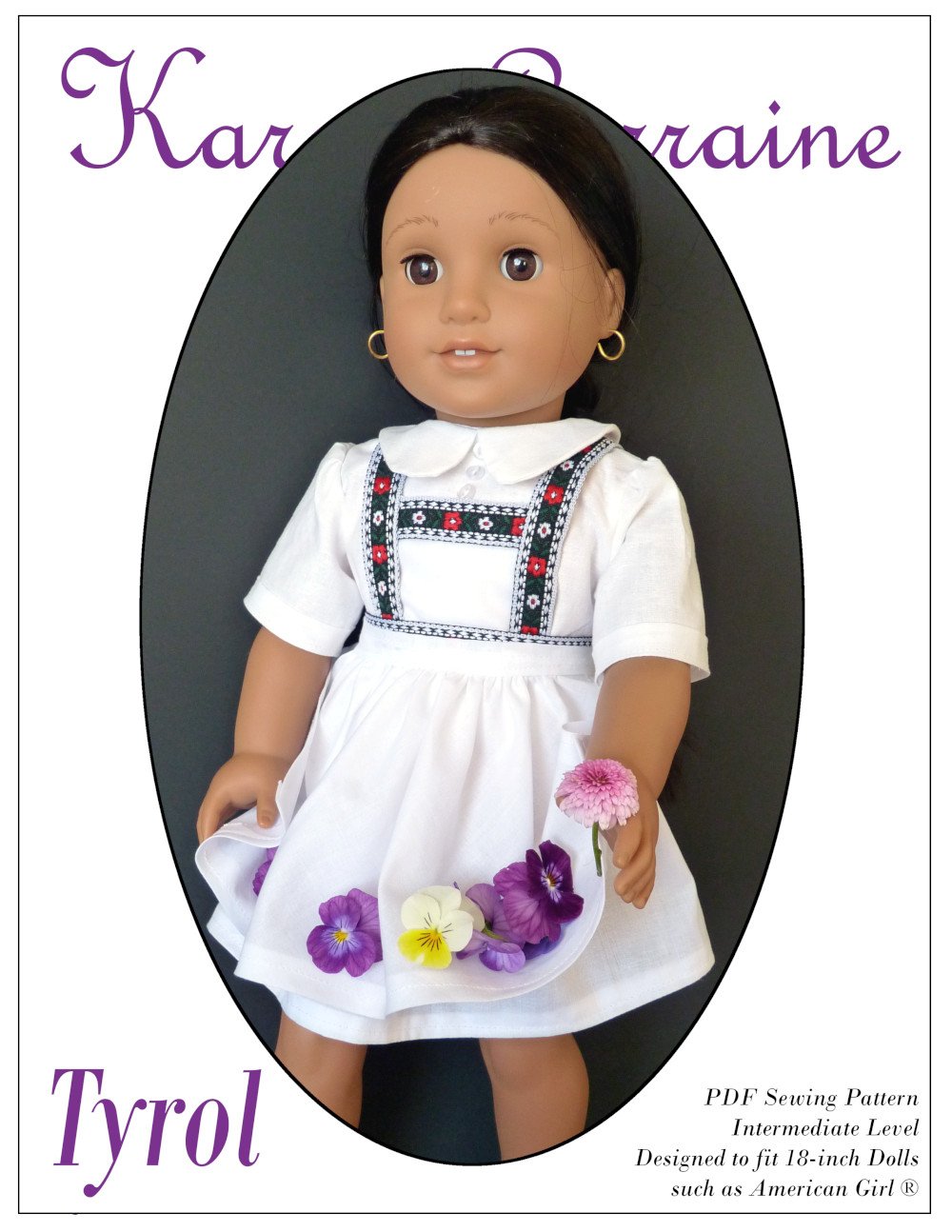 Karen Lorraine Design Tyrol Doll Clothes Pattern for 18 inch dolls such as American  Girl®