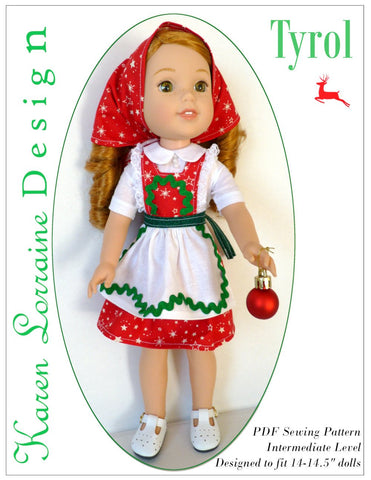 Karen Lorraine Design WellieWishers Tyrol 14-14.5 Inch Doll Clothes Pattern Pixie Faire