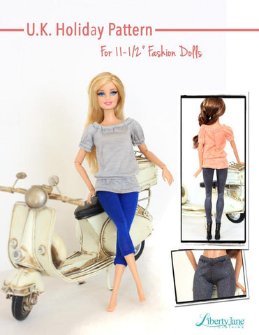 Liberty Jane Barbie U.K. Holiday Outfit for 11-1/2” Fashion Dolls Pixie Faire
