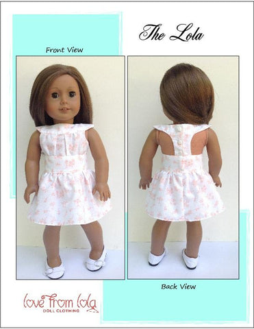 Love From Lola 18 Inch Modern The Lola Dress and Romper 18" Doll Clothes Pattern Pixie Faire