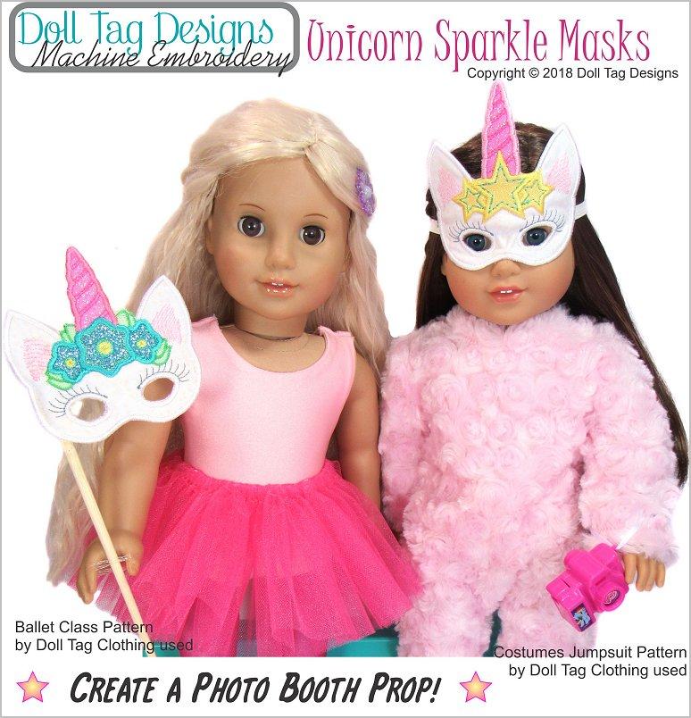 Doll Tag Clothing Machine Embroidery Design Unicorn Sparkle Masks Machine Embroidery Designs Pixie Faire