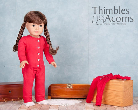 Thimbles and Acorns 18 Inch Historical Union Suit 18" Doll Clothes Pattern Pixie Faire