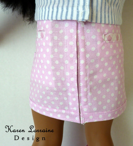 Karen Lorraine Design 18 Inch Modern Utility Skirt 18" Doll Clothes Pattern Pixie Faire