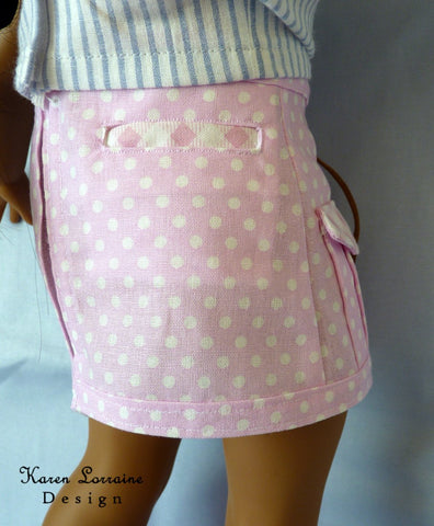 Karen Lorraine Design 18 Inch Modern Utility Skirt 18" Doll Clothes Pattern Pixie Faire