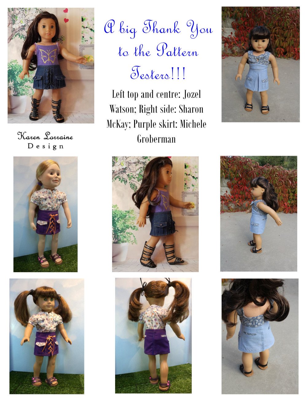 Karen Lorraine Design 18 Inch Modern Utility Skirt 18" Doll Clothes Pattern Pixie Faire