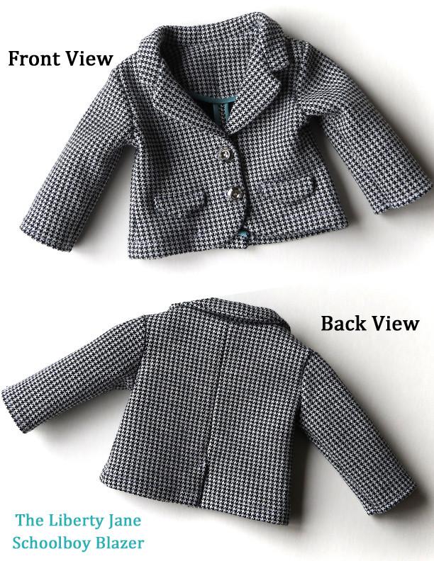 Liberty Jane 18 Inch Modern Schoolboy Blazer 18" Doll Clothes Pattern Pixie Faire