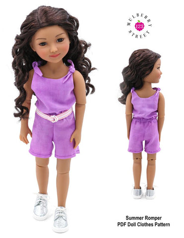 123 Mulberry Street WellieWishers Summer Romper 14.5"-15" Doll Clothes Pattern Pixie Faire