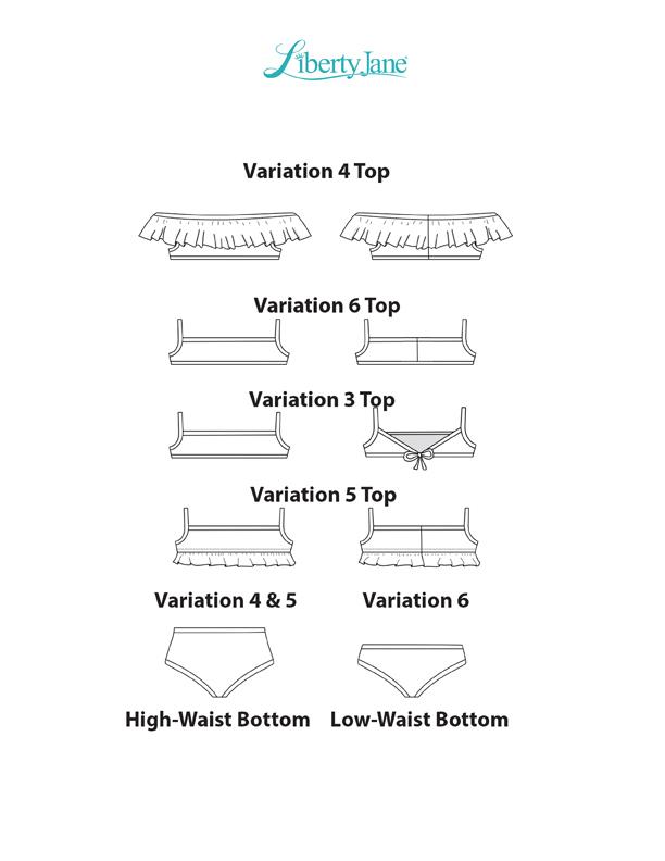 Liberty Jane WellieWishers Swimsuit Variations 14.5" -15" Doll Clothes Pattern Pixie Faire
