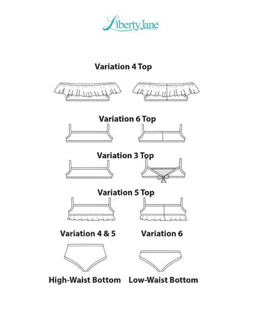 Liberty Jane WellieWishers Swimsuit Variations 14.5" -15" Doll Clothes Pattern Pixie Faire